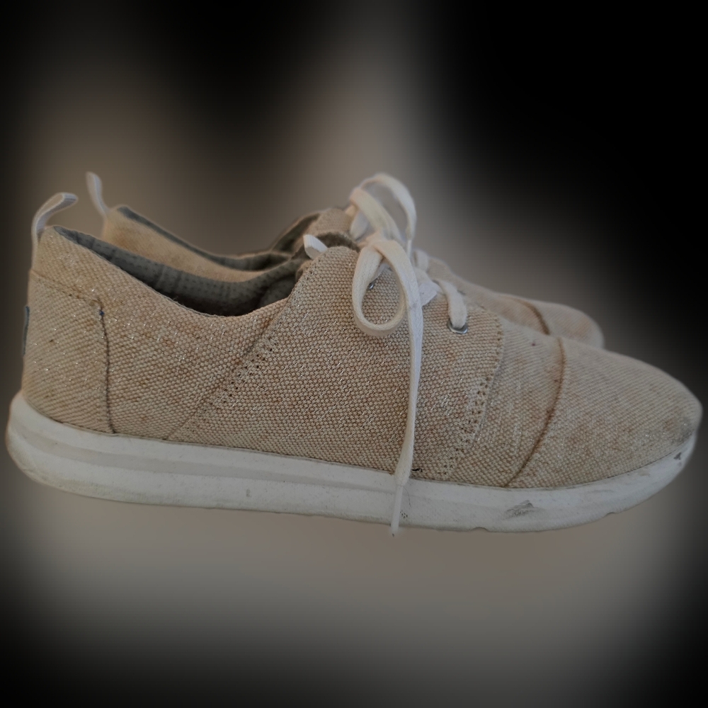 Toms Womens Sparkly Beige Sneakers